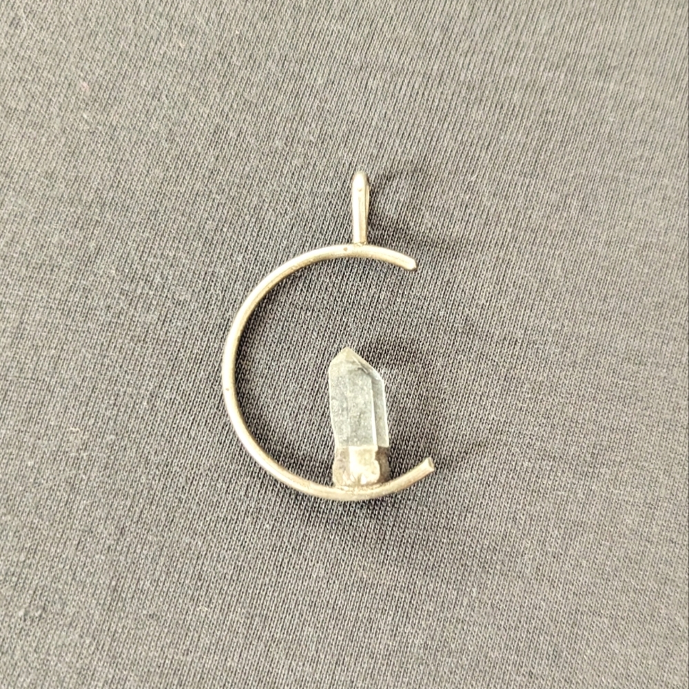 Sterling silver and quartz crystal pendant